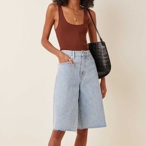 SLVRLAKE NWT Grace Wide Leg Cutoff Denim Shorts Size 23